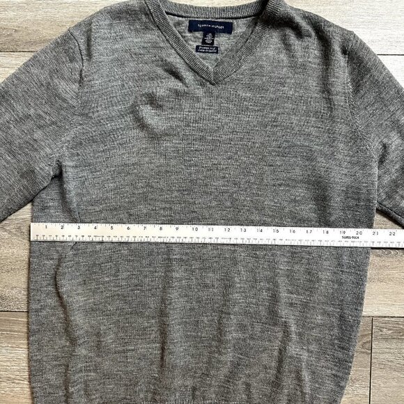 Tommy Hilfiger Pullover Sweater Men Large Premium Cotton Wool Grey - Picture 5 of 6